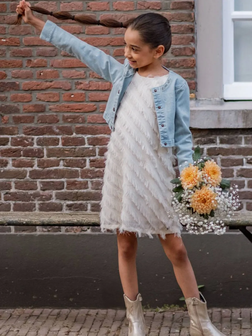 Like Flo A-lijn jurk crème