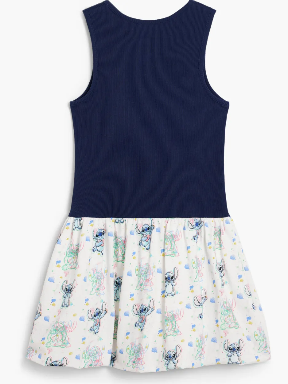Desigual Lilo & Stitch A-lijn jurk donkerblauw donkerblauw/wit, foto 3