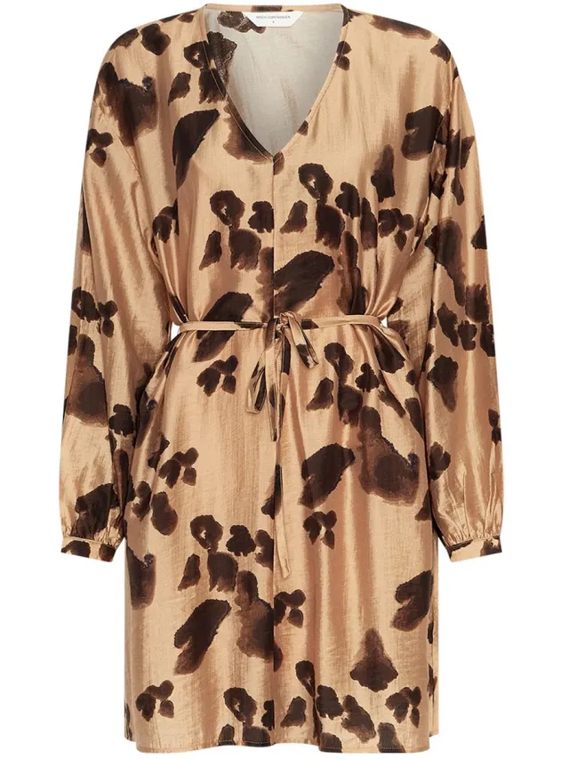 MSCH Copenhagen Mschnilla Romina Short Dress Aop Dames - Jurk - Camel