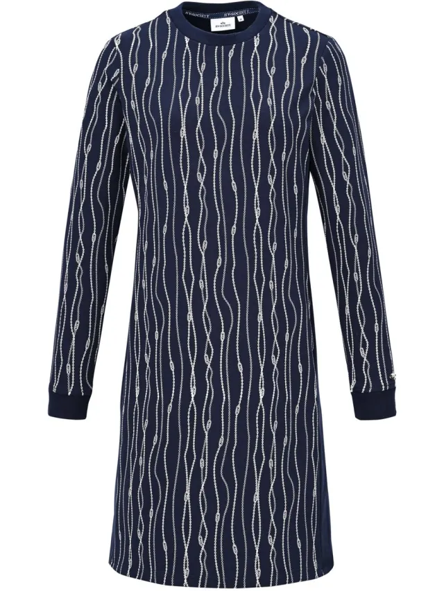 HV Society jurk donkerblauw met verticale kettingprint voor dames - XXL (44)