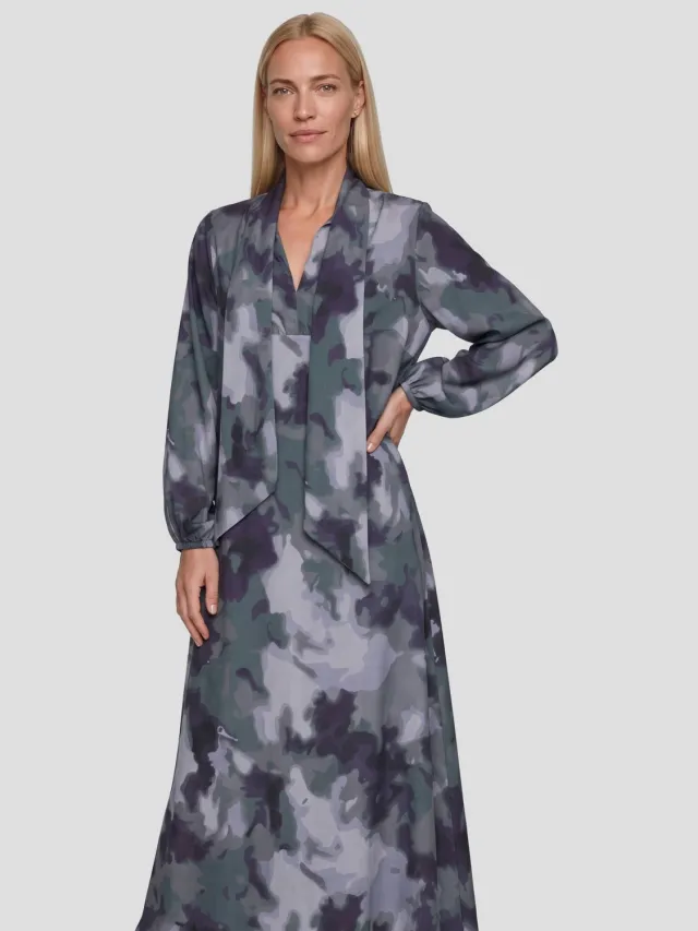Ruby maxi jurk met sjaaldetail all-over print Multi