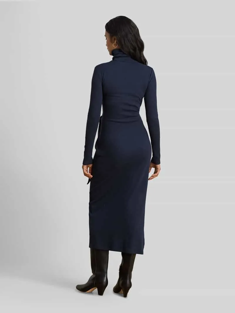Lauren Ralph Lauren Regular fit vrijetijdsjurk van mix van katoen en modal marineblauw, foto 2