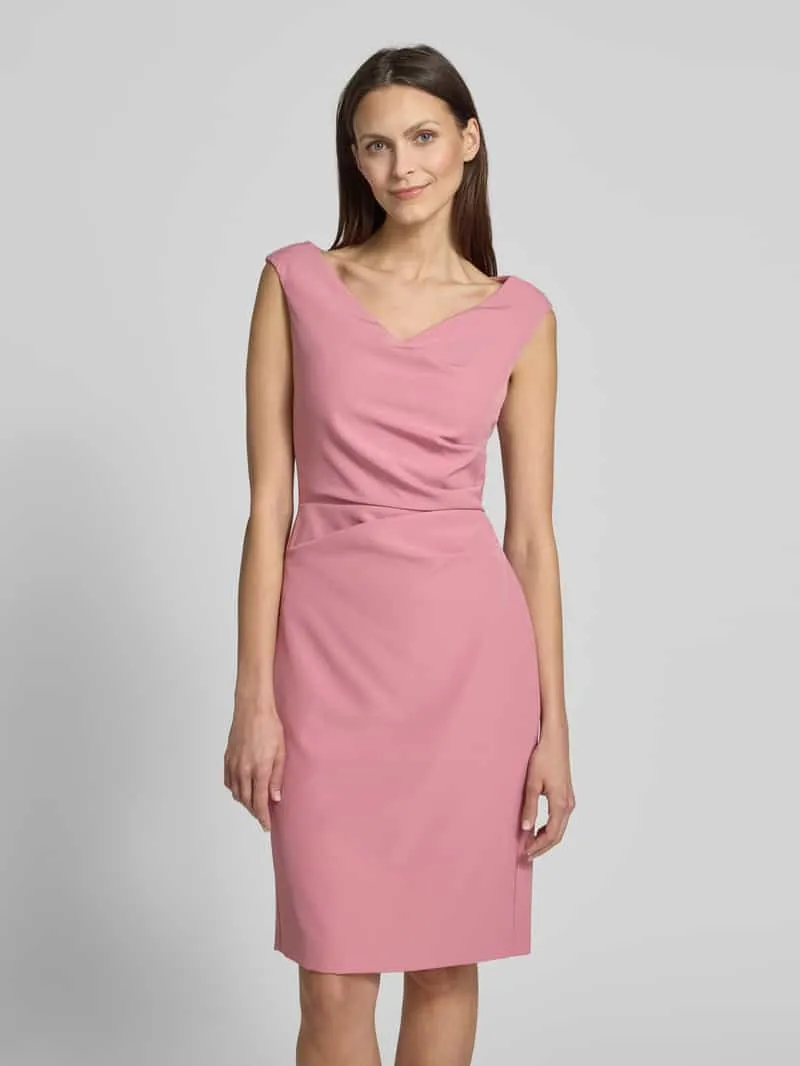 Vera Mont Knielange cocktailjurk met plooien Roze