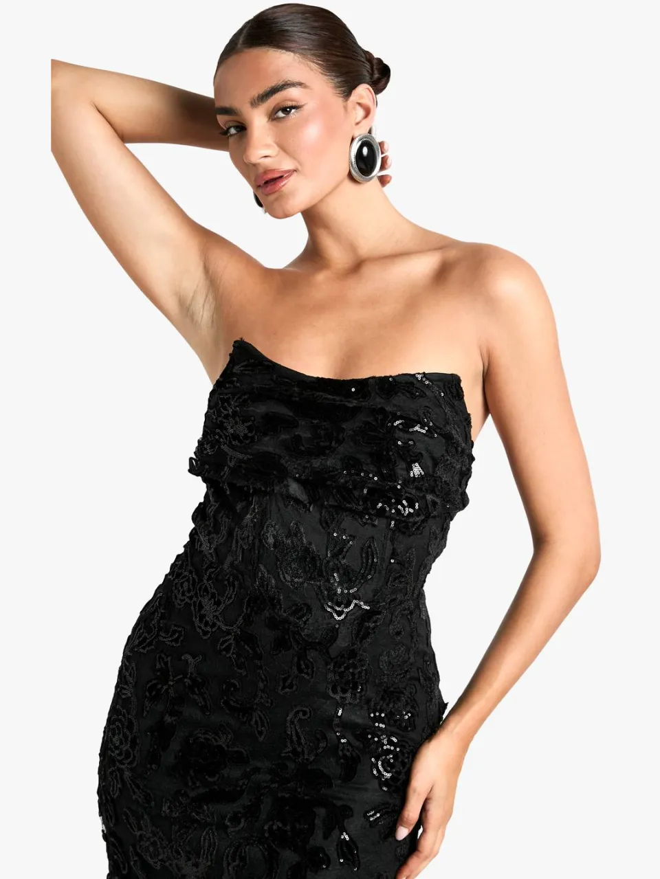 boohoo Dames Gestructureerde Corset Lace Demask Midaxi Jurk zwart, foto 2