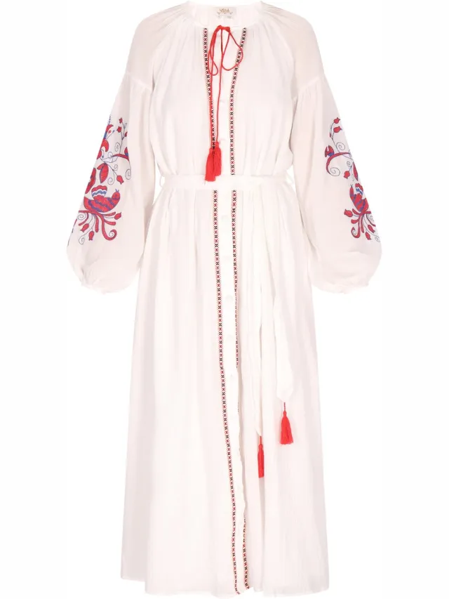 Usha Jurk Wit Roze