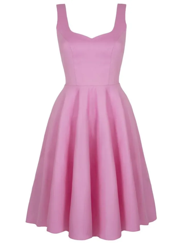 Hell Bunny Heidi Pink Dames Midi-jurk - roze