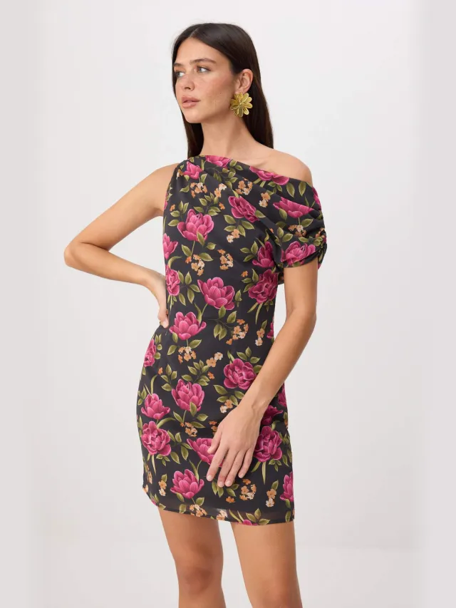 Trendyol TRENDYOLMİLLA Dames Meerkleurig Bloemen Kort / Mini Mouwloos Bodycon Jurken Veelkleurig