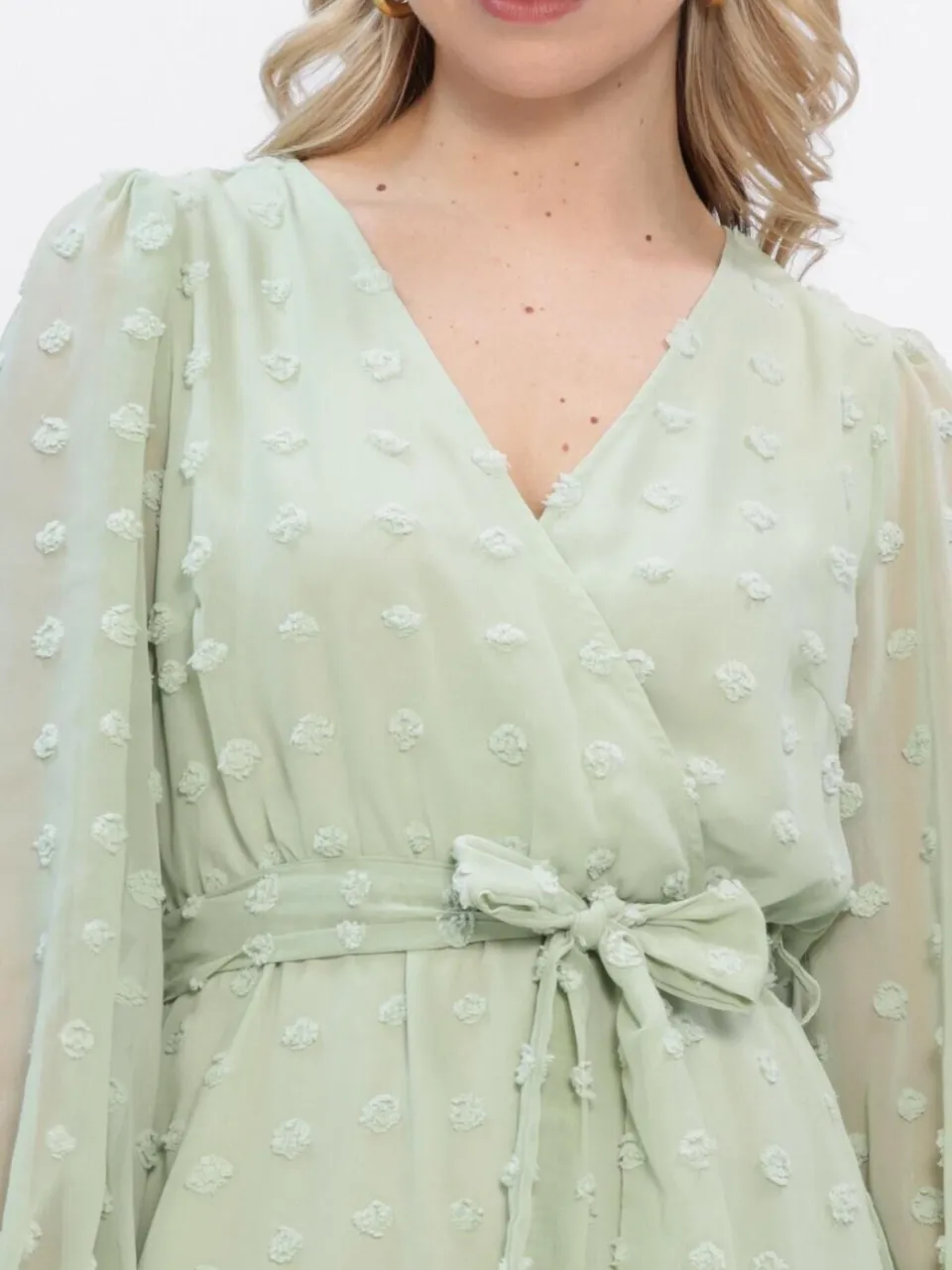 Y.A.S. YAS Dames Jurken Yasdottie Ls Wrap Dress - Mint, foto 4