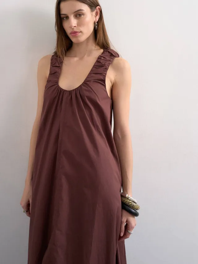 Topshop maxi jurk bruin, foto 3