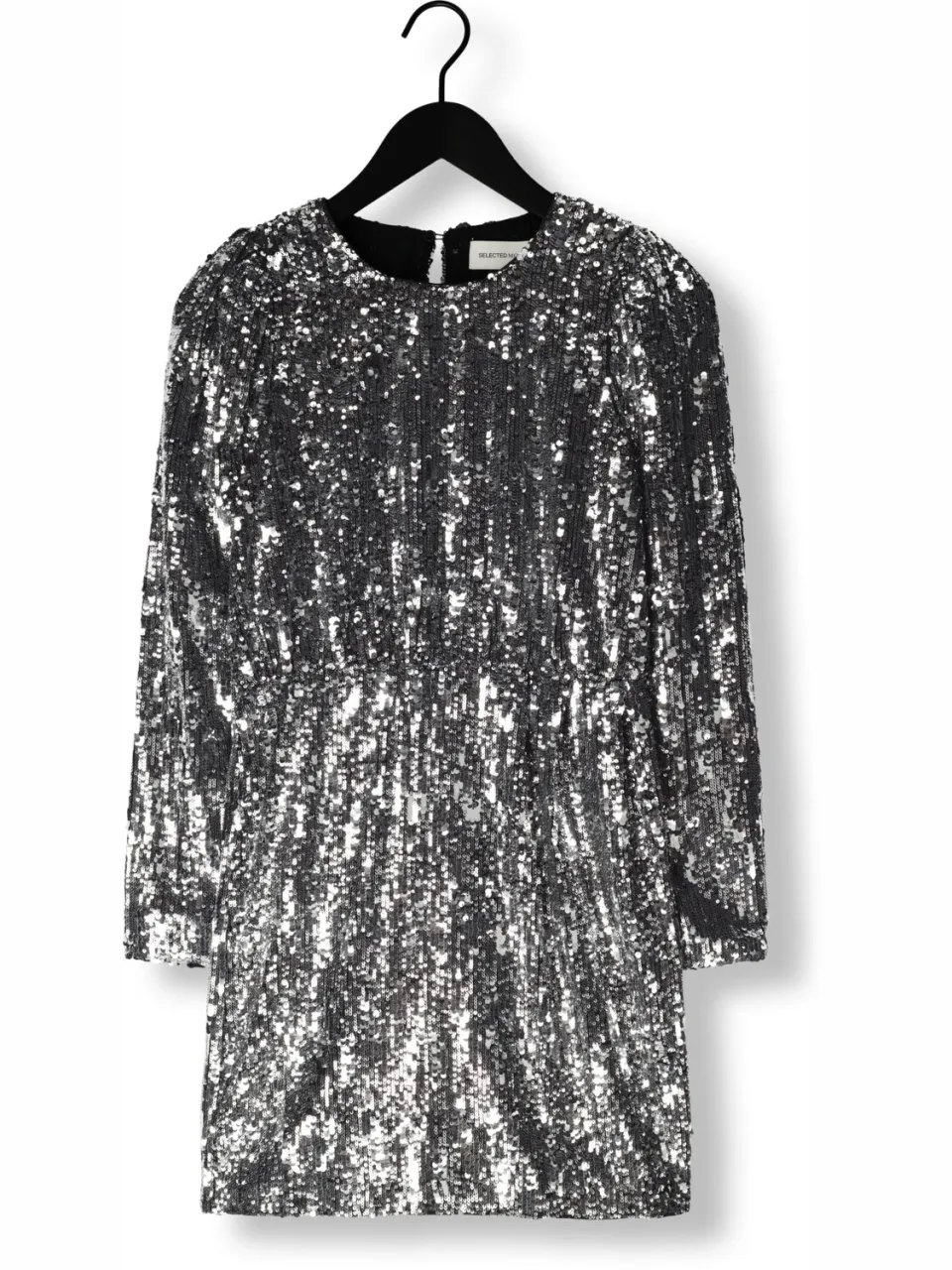 SELECTED WOMEN Dames Jurken Slfari-colyn Ls Short Sequins - Zilver, foto 2