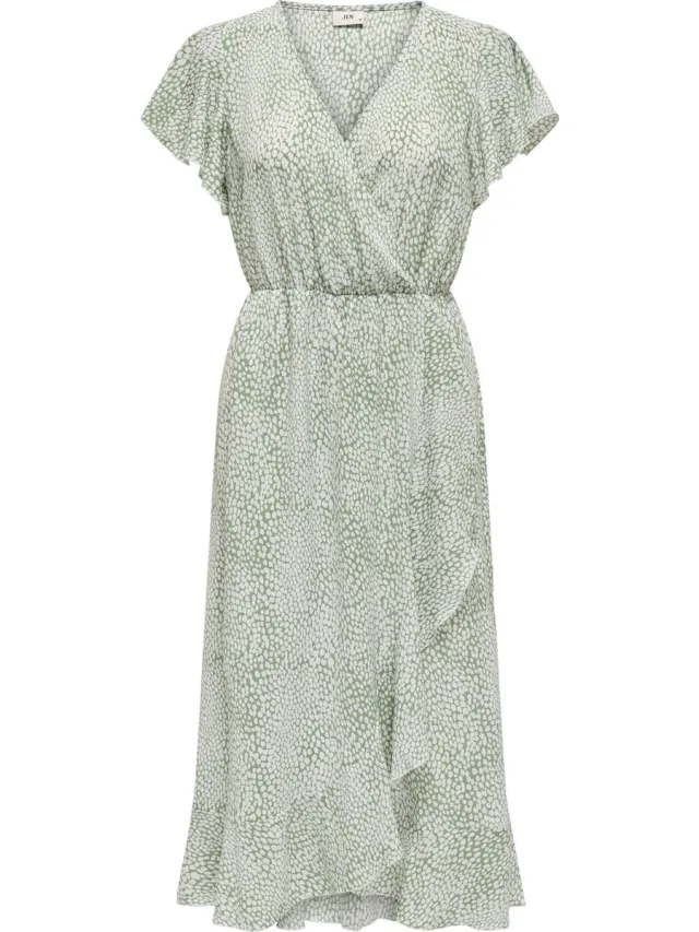 JDY JDYPIPER S/S MIDI FLOUNCE DRESS WVN DIA Dames Jurk Basil