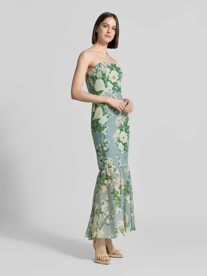 Mascara regular fit maxijurk met allover bloemenprint rietgroen, foto 3