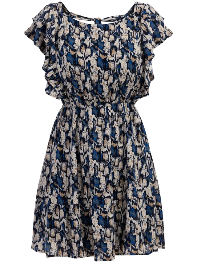 Faina Jurk Dames Blauw Veelkleurig, foto 2