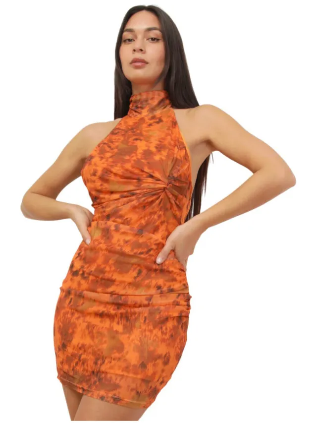La Modeuse Korte Jurk La Modeuse 77802_P184471 Oranje