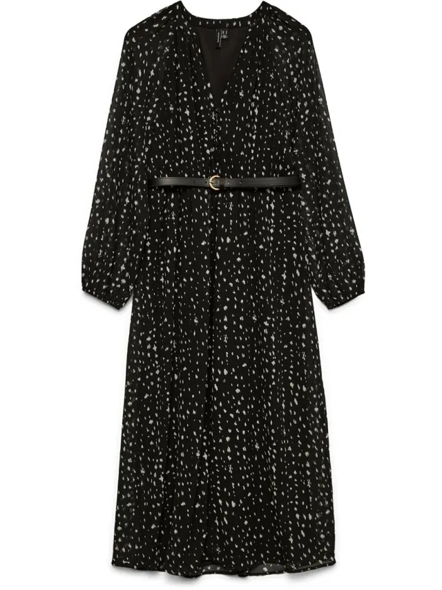 Vero Moda Jurk VMHOLLY Midi-jurk Black 1
