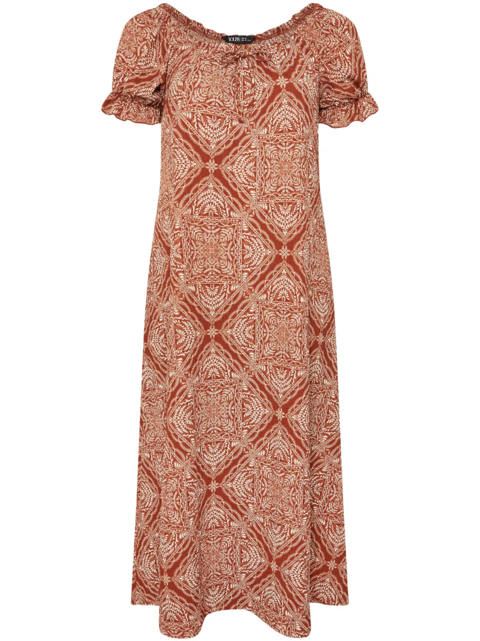 Yours Roestbruine Paisley Textuur Melkmeisjesjurk, foto 4