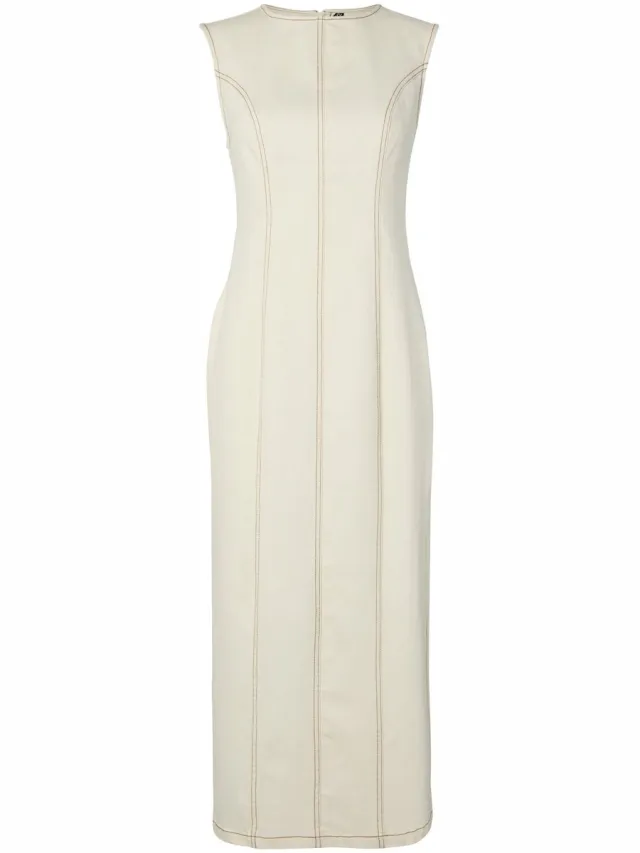 Pieces maxi-jurk PCFRANNA DENIM Sweet Corn1