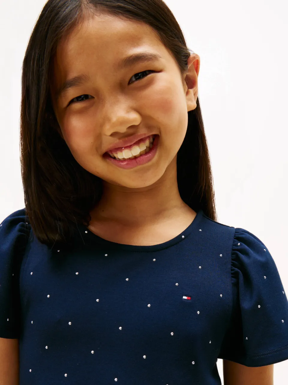 Tommy Hilfiger minijurk met stippen donkerblauw, foto 4