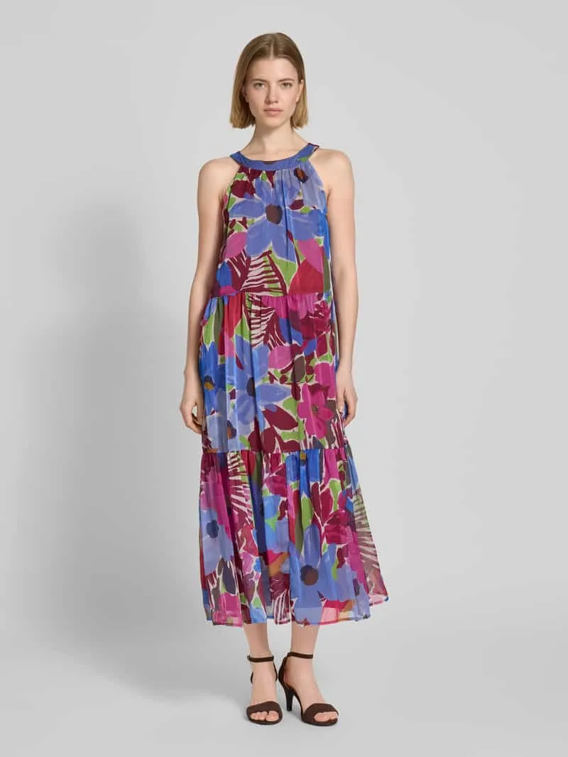 Christian Berg Woman Selection relaxed fit midi-jurk met florale all-over print Paars