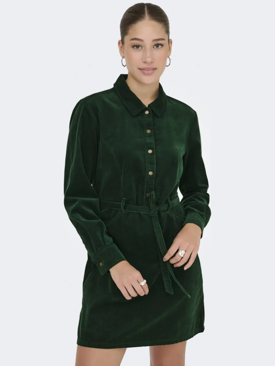 Only corduroy blousejurk donkergroen, foto 5