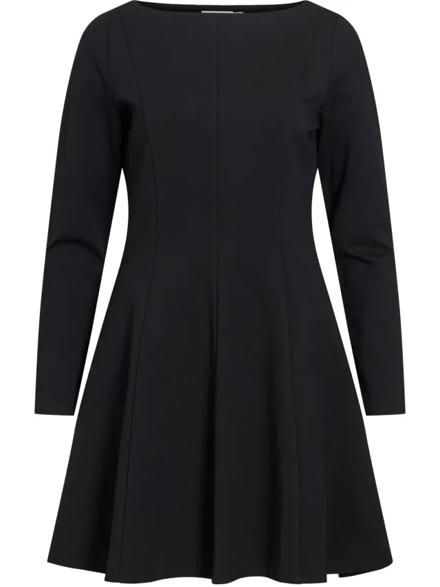 Vila Jurk Visiba Boat Neck L/s Dress - Noos 14120510 Black Beauty Dames Maat Zwart