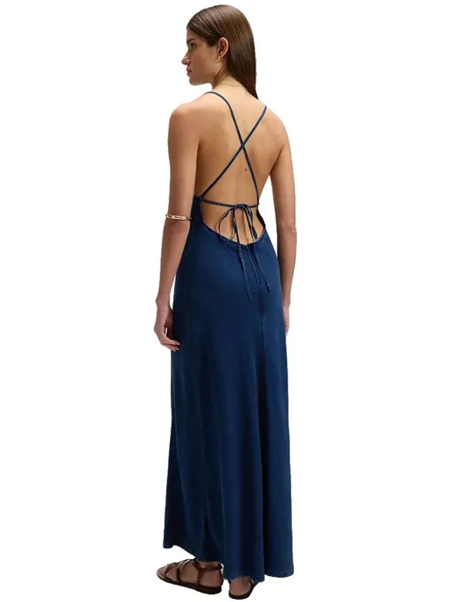 Lee 112378515 Lange Jurk Zonder Mouwen Blauw S Vrouw Frozen In Time