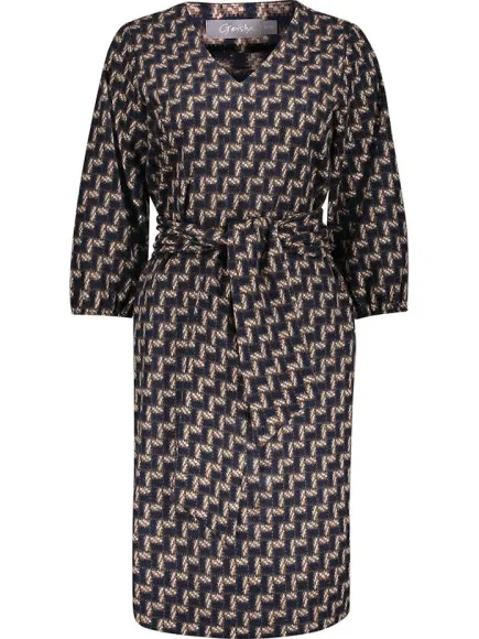 Geisha midi jurk donkerblauw, foto 2