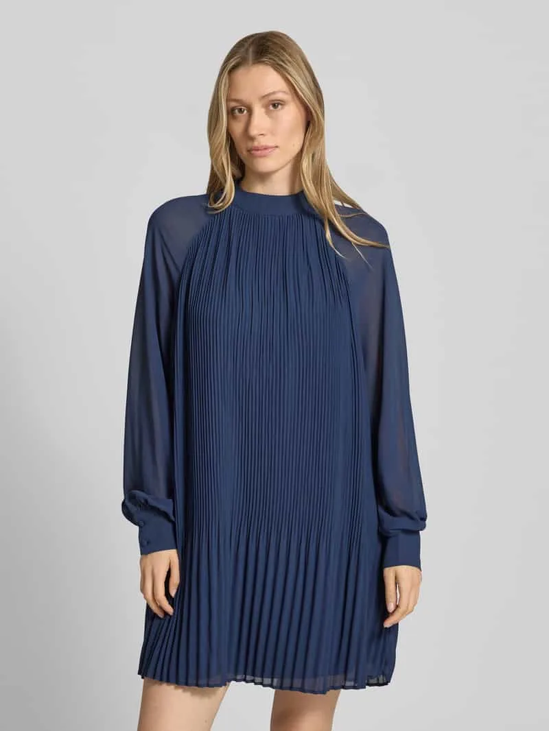 GUIDO MARIA KRETSCHMER WOMAN mini-jurk met plissévouwen model 'Ingrid' Marineblauw