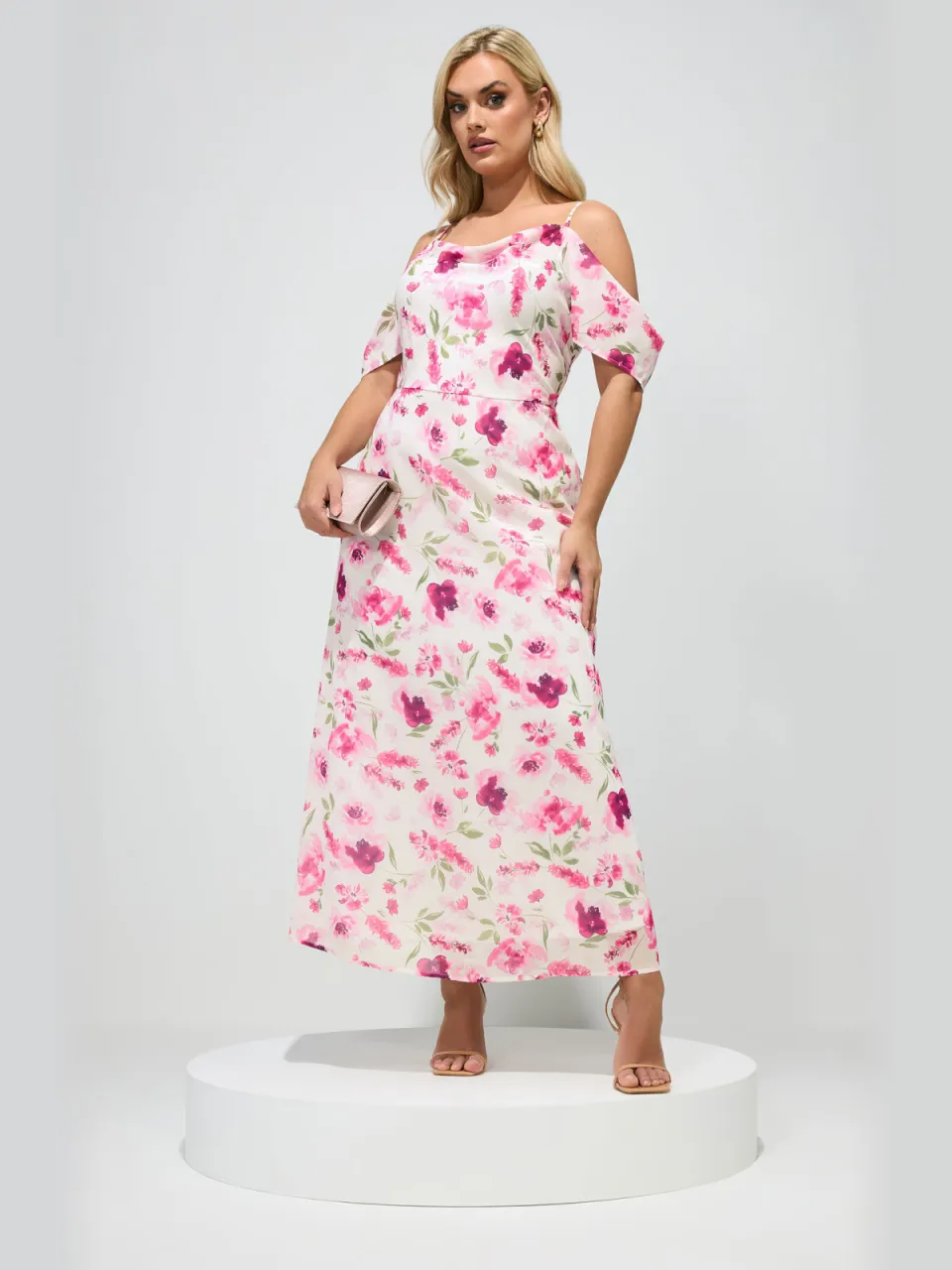 Yours London Roze Maxijurk Met Bloemenprint, foto 3