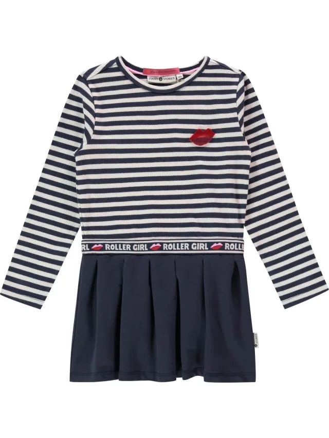 Stains&Stories Stains & Stories girls dress longsleeve Meisjes Jurk indigo