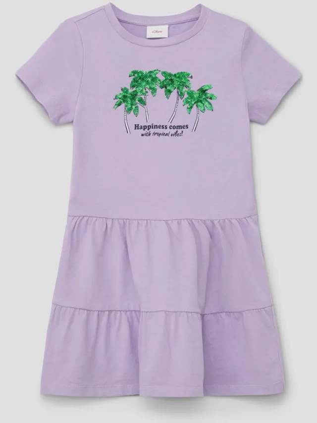 S.Oliver female - Korte jurk met paillettenapplicatie lavendel