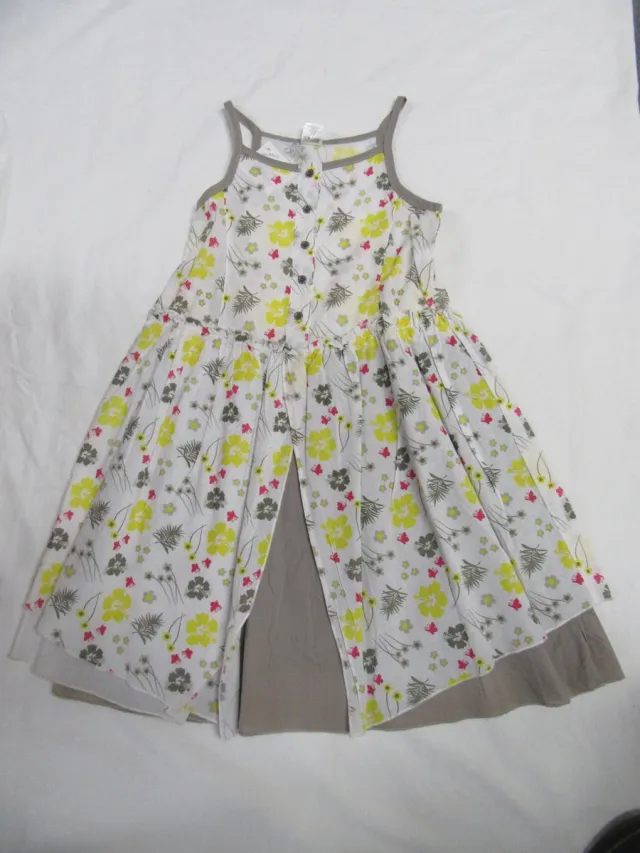 Dirkje , jurk , zomer , wit / taupe , 6 jaar 116 wit , taupe ,
