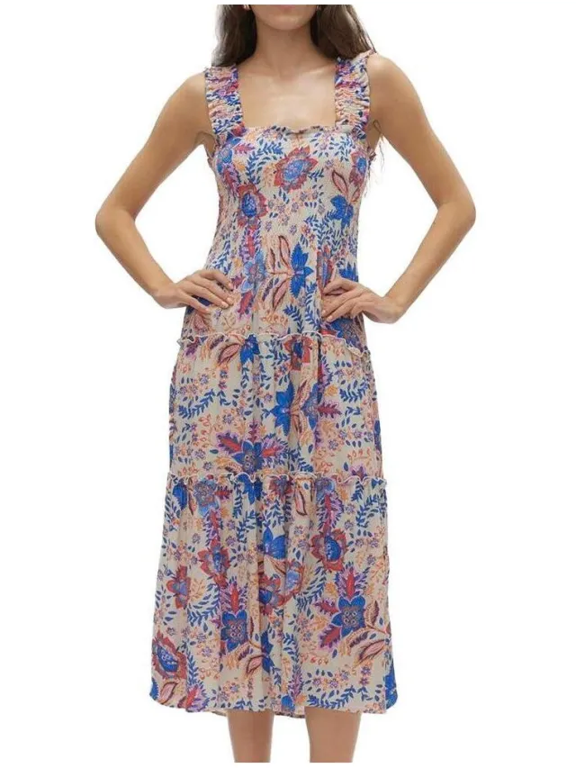 Vero Moda Midi-jurken Vero Moda Menny Blauw
