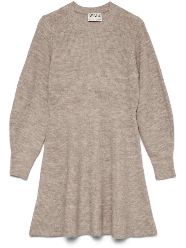 Vero Moda Curve Gebreide jurk AWCANGALINA Korte jurk Silver Mink 1