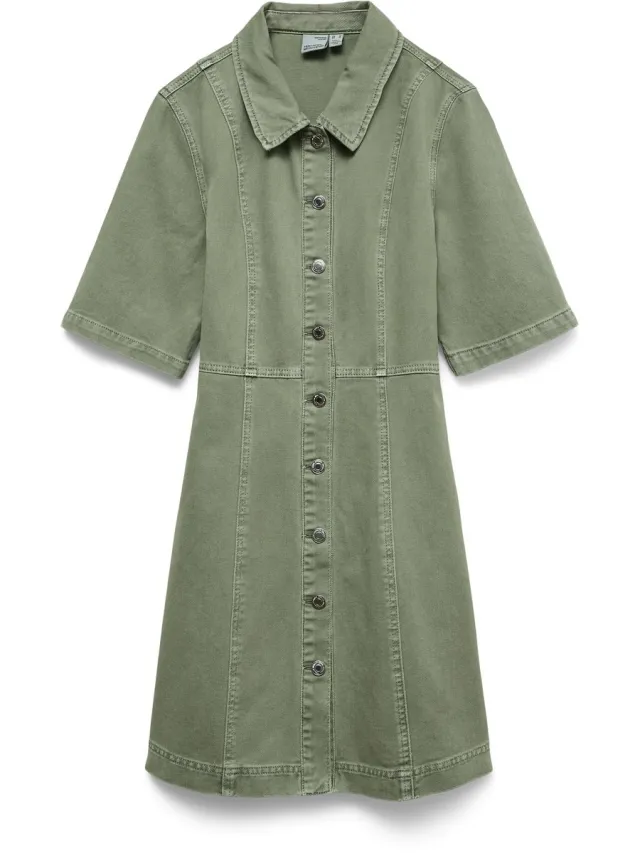 Vero Moda VMDAISY 2/4 SHORT DENIM DRESS NOOS - Dames - Mini jurken Laurel Wreath