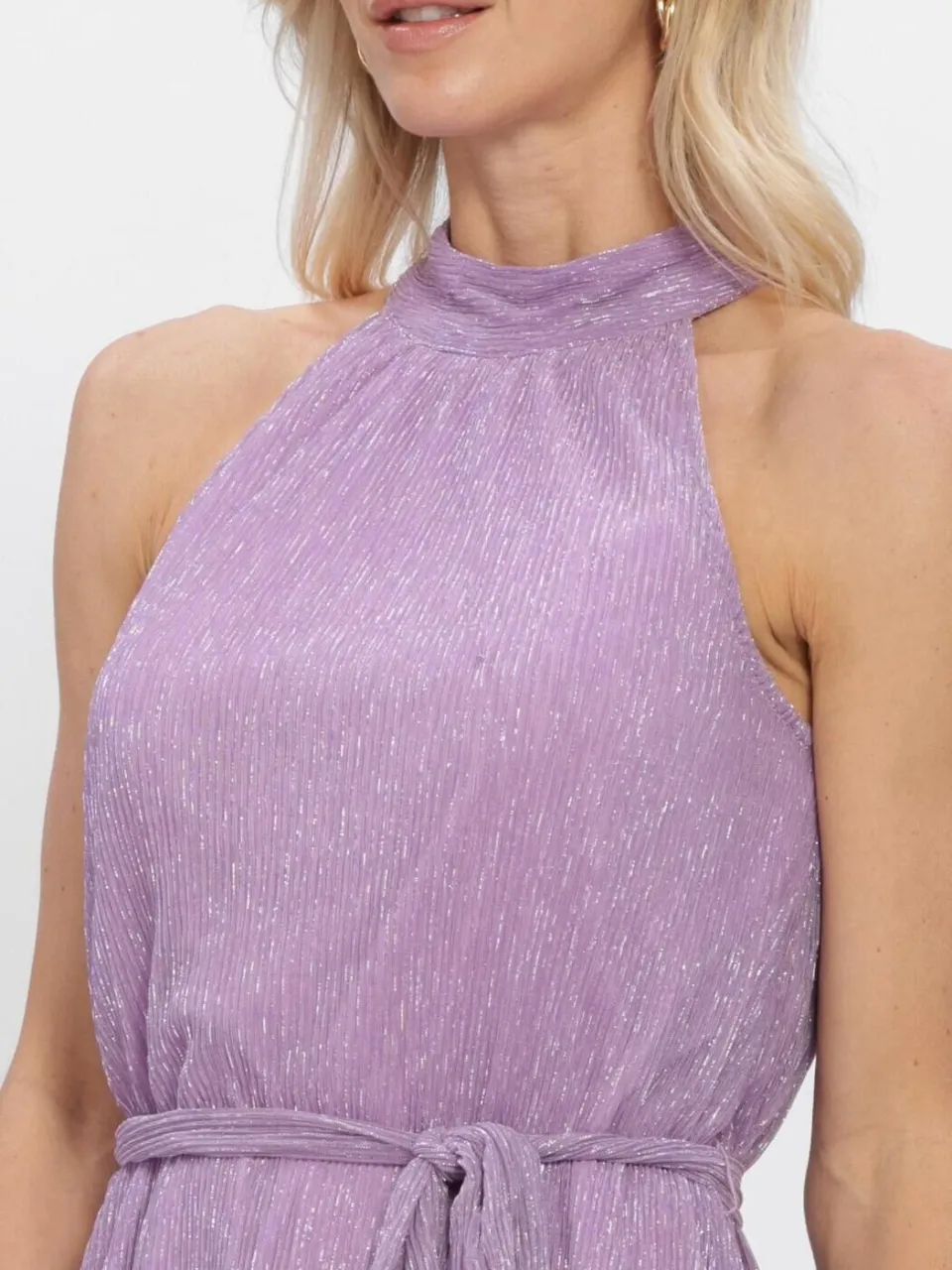 Freebird Dames Jurken F-jer-plisse-lurex-26-2 - Paars, foto 4
