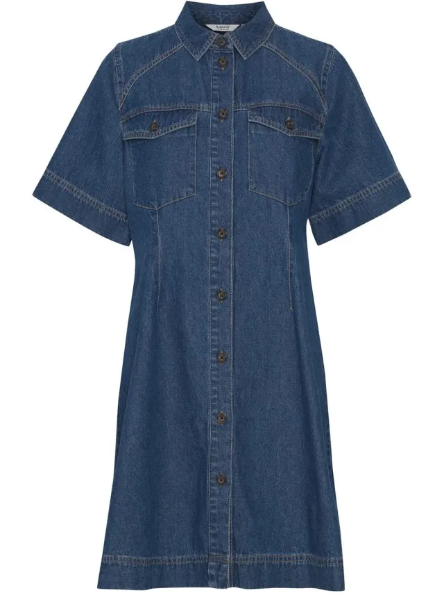 b.Young Dames denim jurk b.young Kolpa middenblauw denim