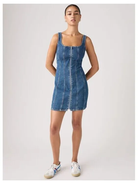 Levi's Jurk Levis 005EW-0003 SEAMED ZIP DRESS-SHE'S SO VAGUE Blauw