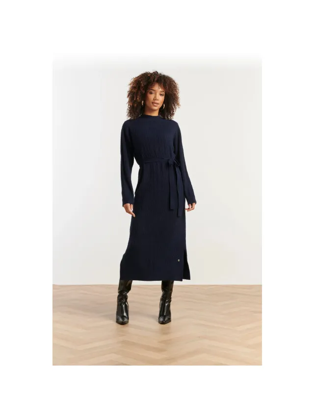 Smashed Lemon Damesgebreide maxi jurk Blauw