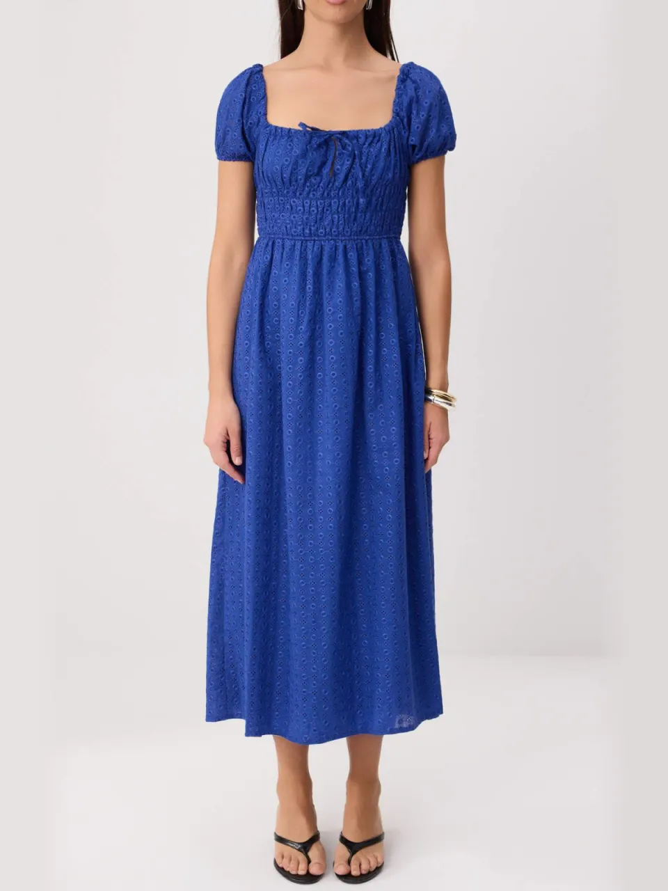 Trendyol TRENDYOLMİLLA Dames Blauw Effen Maxi Kort Skater Jurken Kobaltblauw