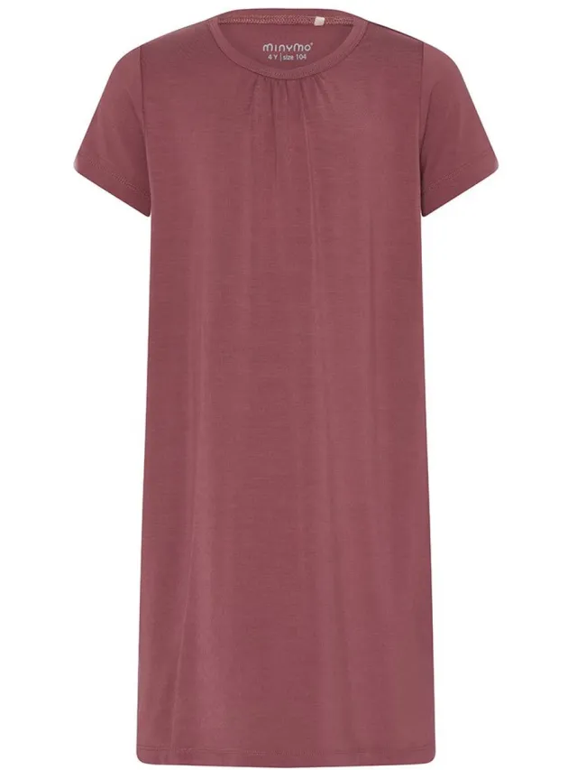 Minymo Korte Mouw Jurk Roze 11 Years Meisje Rose Brown