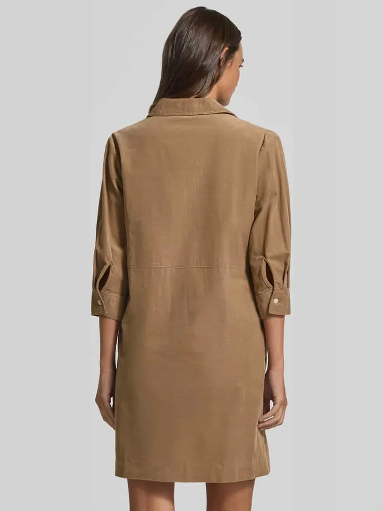 Opus Knie-lange jurk model 'Wicorda' taupe, foto 4