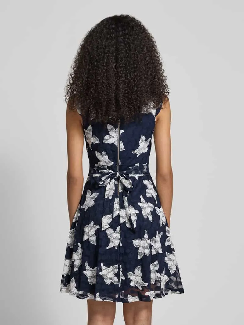 Apricot Mini-jurk in All-over look met Ronde hals marineblauw, foto 3
