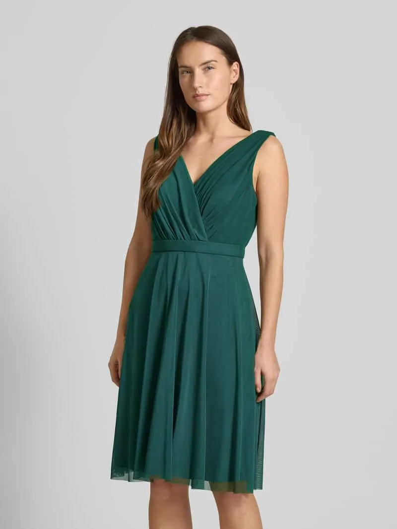 TROYDEN COLLECTION Cocktailjurk met V-hals Smaragdgroen