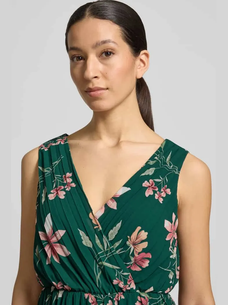 Apricot Midijurk met plooien en V-hals groen, foto 3