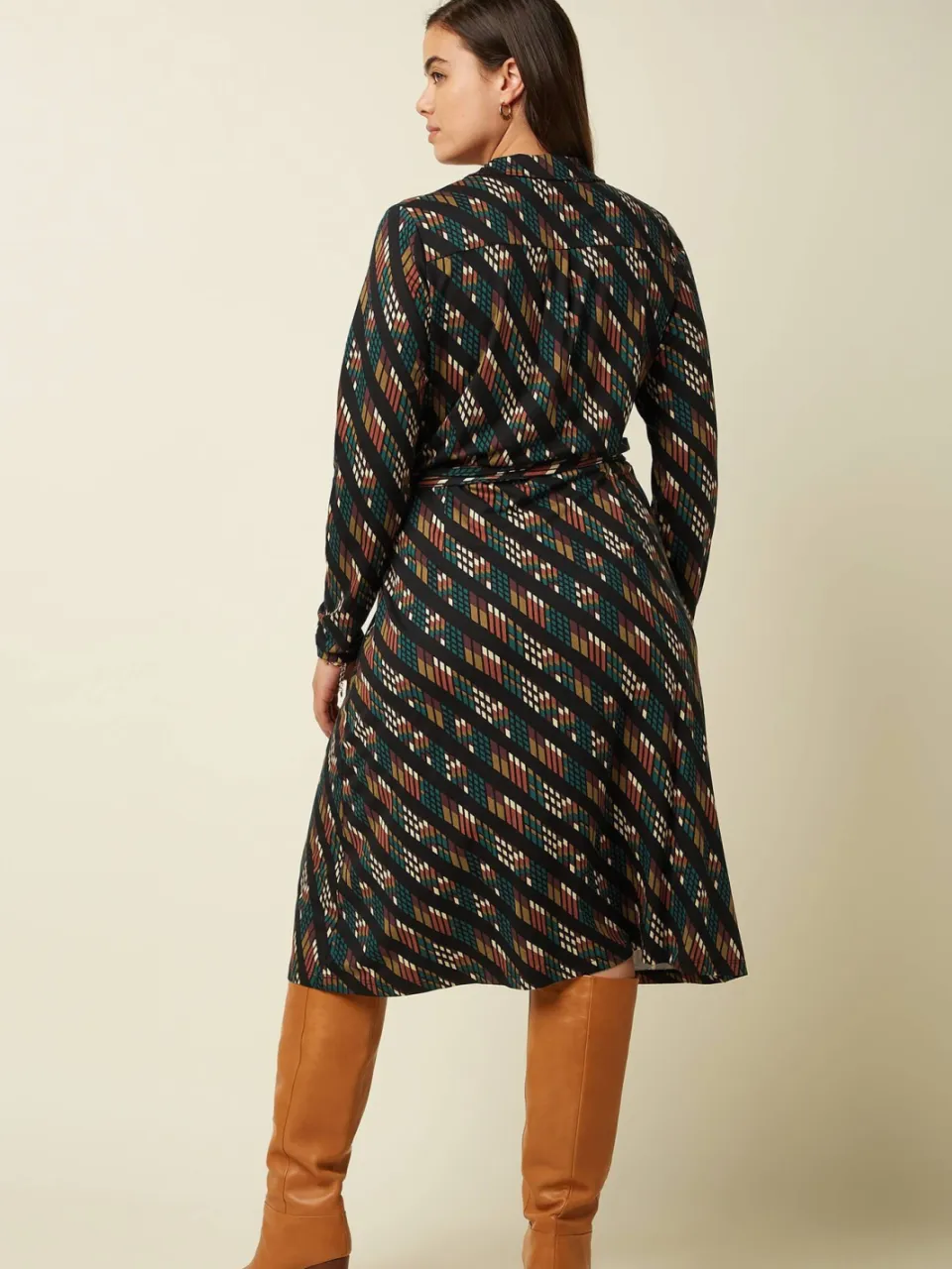 King Louie midi blousejurk met ceintuur en print - meerkleurig multi, foto 3