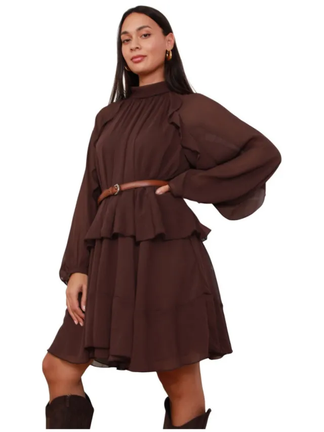 La Modeuse Korte Jurk La Modeuse 76724_P181727 Bruin