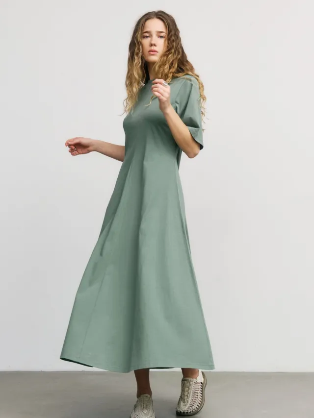 Rotholz dames vegan Jurk T-Shirtjurk Leaf Green Lichtgroen