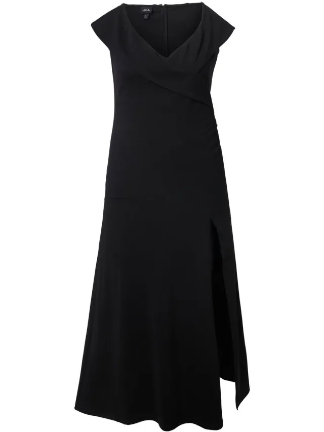 Ulla Popken Dames - Maxi-carmenjurk - Zwart