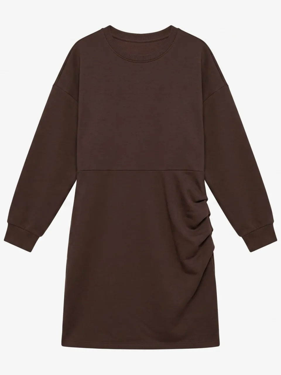 Vero Moda Curve x Wehkamp sweatjurk Plus Size - donkerbruin, foto 2